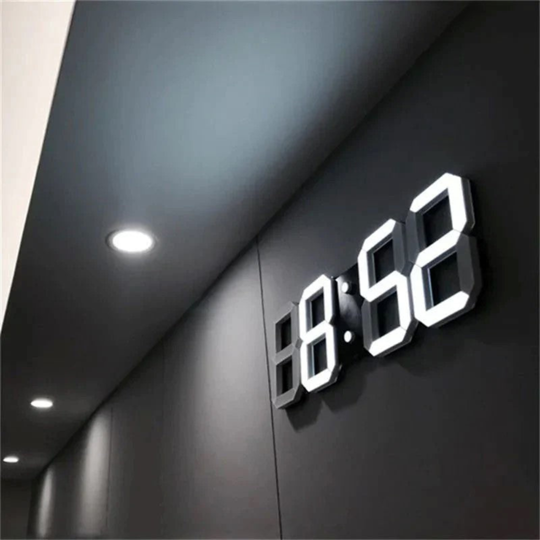 Nyvox - Moderne 3D LED Digital Vægur med Slankt Design og Klar Tidsvisning