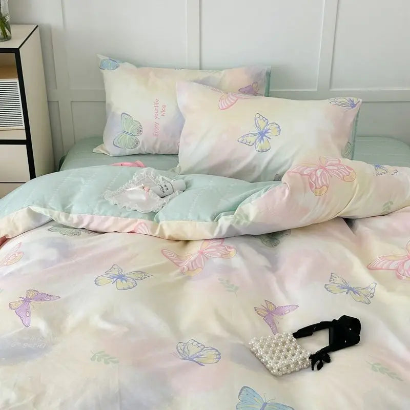 Romantisk pink blomster sengetøjssæt - blødt polyester dynebetræk og pudebetræk til et hyggeligt soveværelse