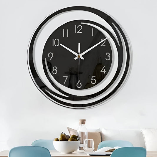 Sorana - Stilfuldt sort akryl vægur i skandinavisk design, 30 cm