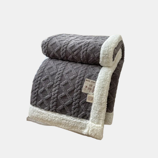 Ultra blød og fluffy sherpa fleece tæppe - varmt og behageligt tæppe til afslapning indendørs og udendørs