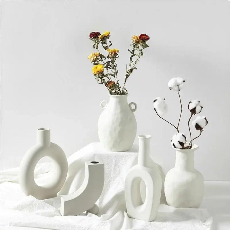 Håndlavet hvid keramisk vase