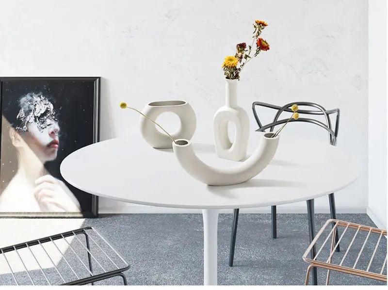 Håndlavet hvid keramisk vase