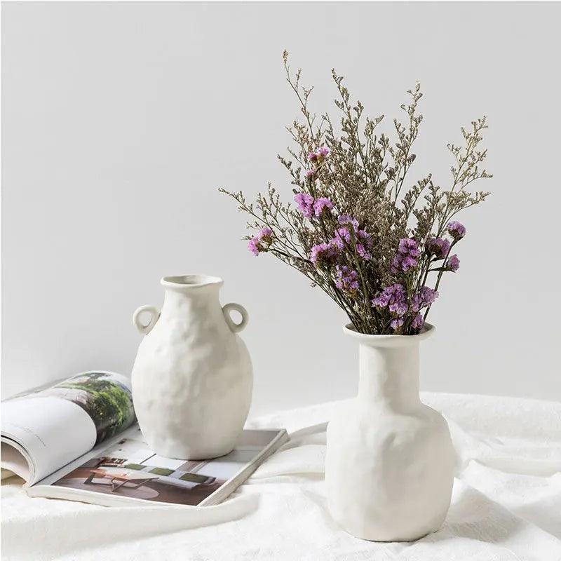 Håndlavet hvid keramisk vase