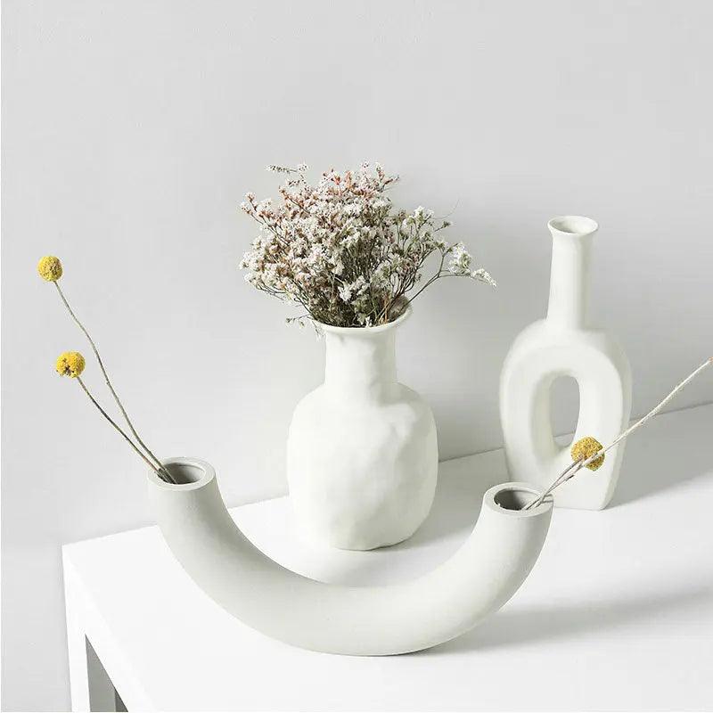 Håndlavet hvid keramisk vase