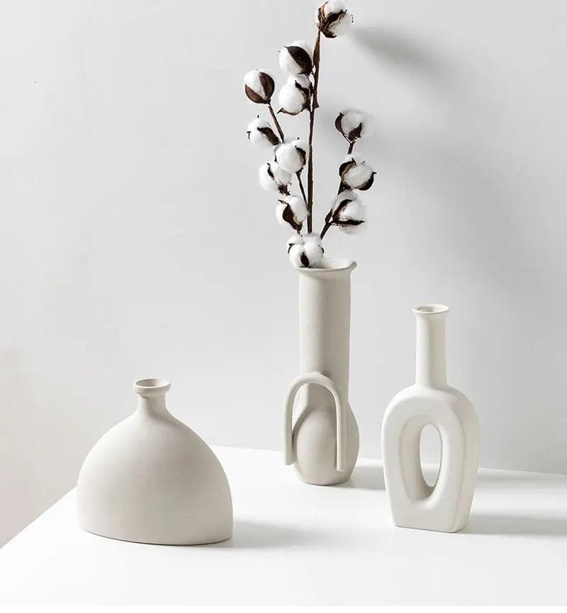 Håndlavet hvid keramisk vase