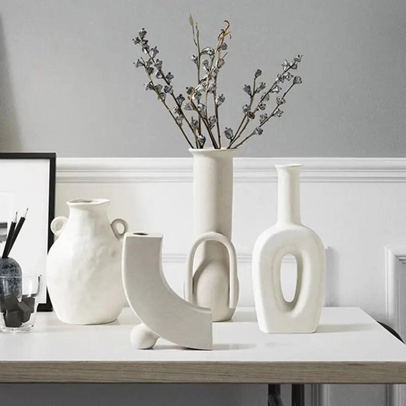 Håndlavet hvid keramisk vase