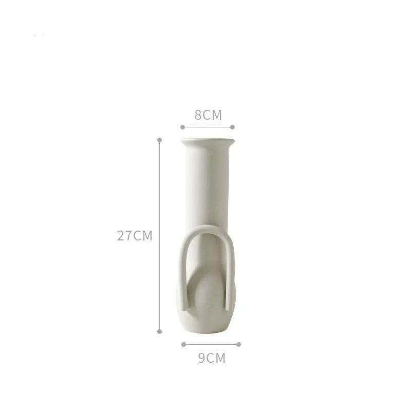 Håndlavet hvid keramisk vase