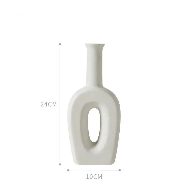 Håndlavet hvid keramisk vase