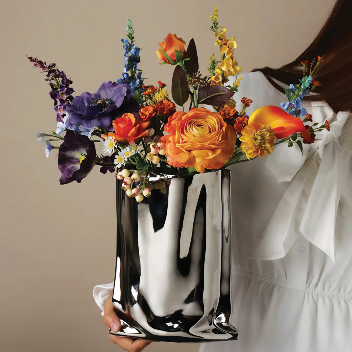 Elegant plisseret blomster vase | Perfekt moderne dekoration til alle dine rum