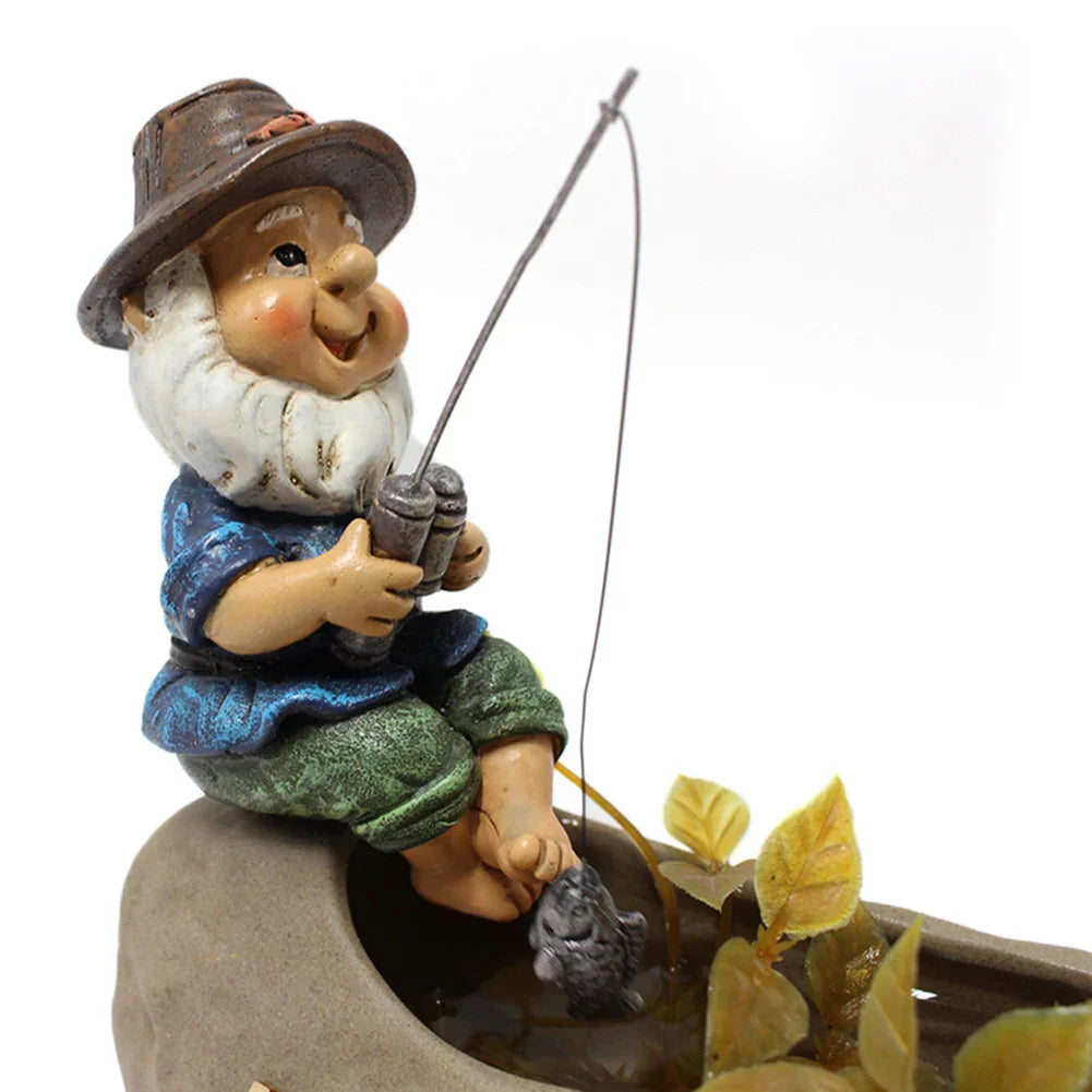 Irisia - Vandtæt Fisk Nisse Have Statue til en Fortryllende Udendørs Have Dekoration