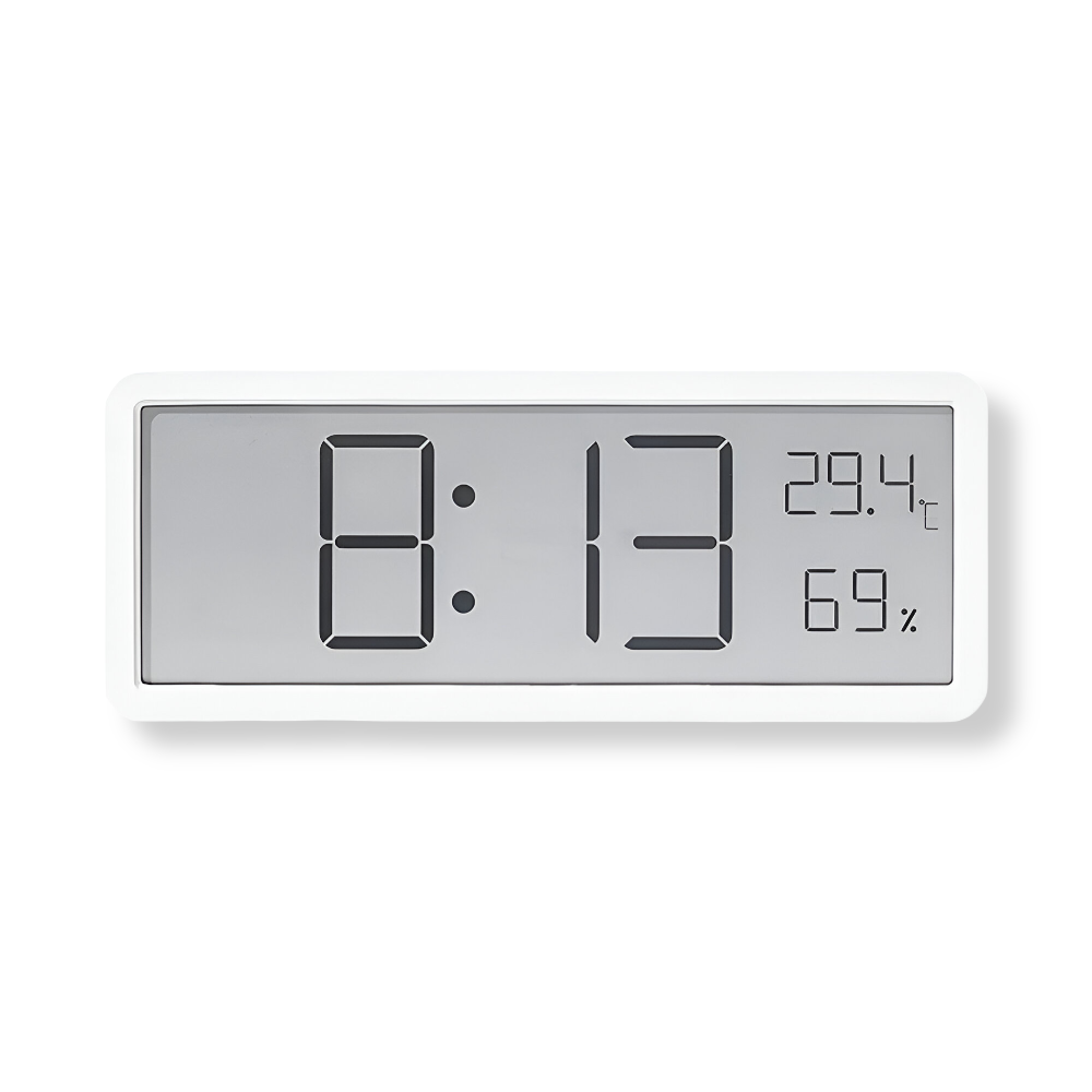 Ione - Moderne digital LED-vægur med temperatur- og fugtighedsdisplay