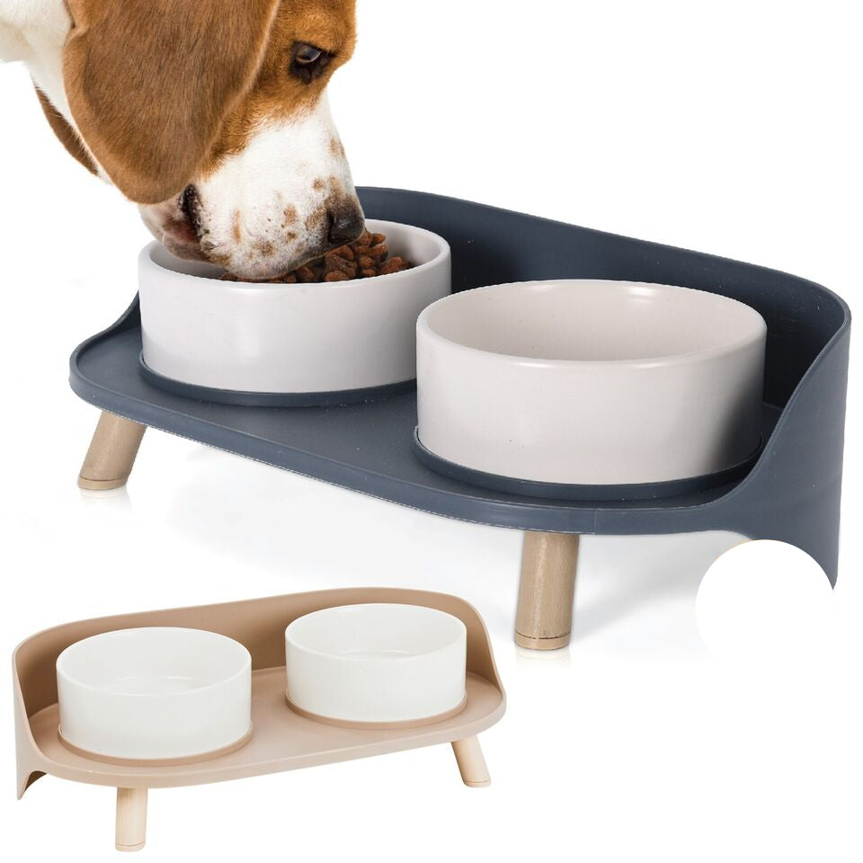 Luksus fodringsstation til store hunde med skridsikker base for nem fodring