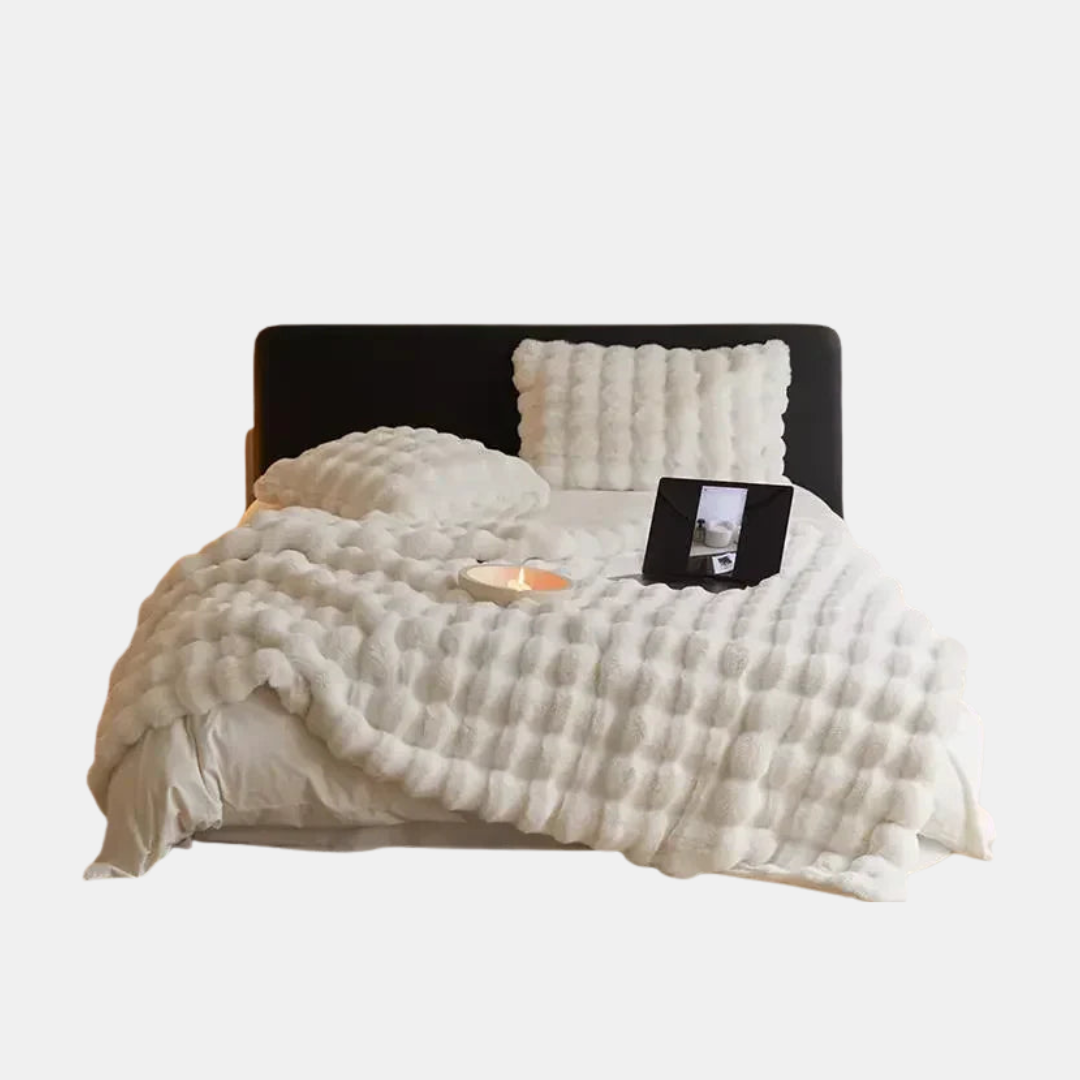 Ultimativ komfort: Blødt fleece-tæppe til hygge i sengen og på sofaen, ideelt hele året rundt