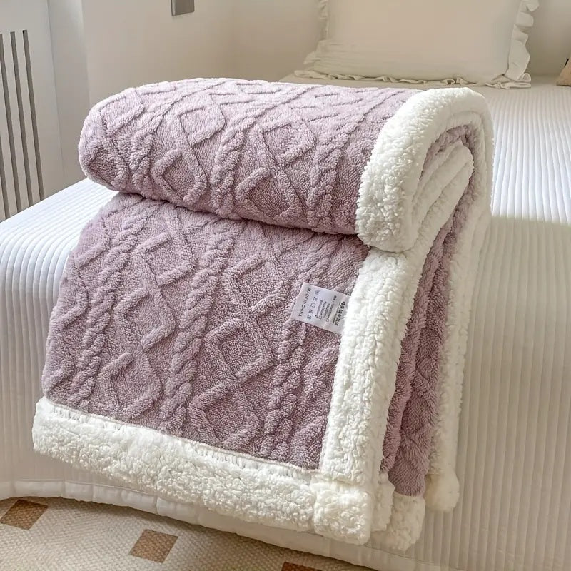 Ultra blød og fluffy sherpa fleece tæppe - varmt og behageligt tæppe til afslapning indendørs og udendørs