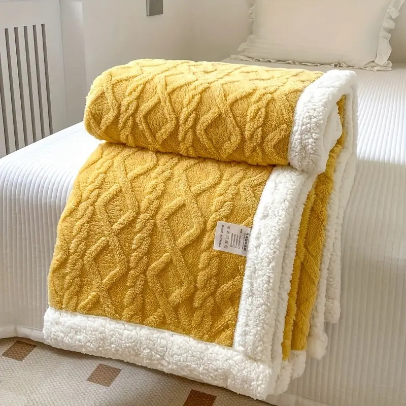 Ultra blød og fluffy sherpa fleece tæppe - varmt og behageligt tæppe til afslapning indendørs og udendørs