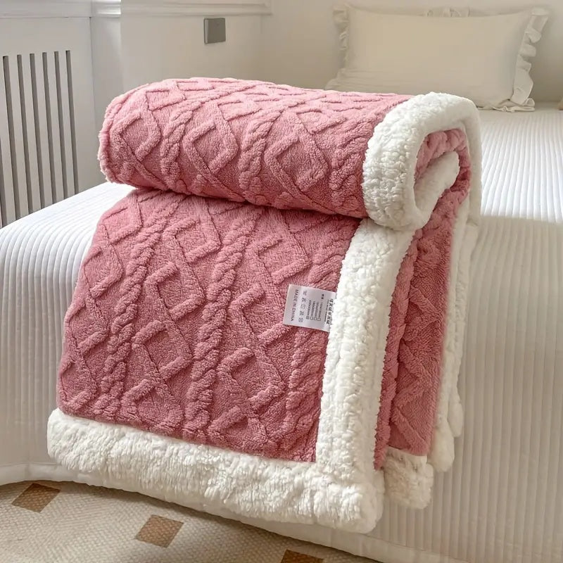 Ultra blød og fluffy sherpa fleece tæppe - varmt og behageligt tæppe til afslapning indendørs og udendørs