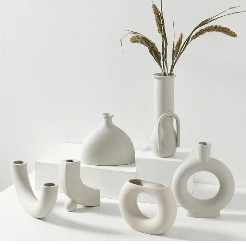 Håndlavet hvid keramisk vase