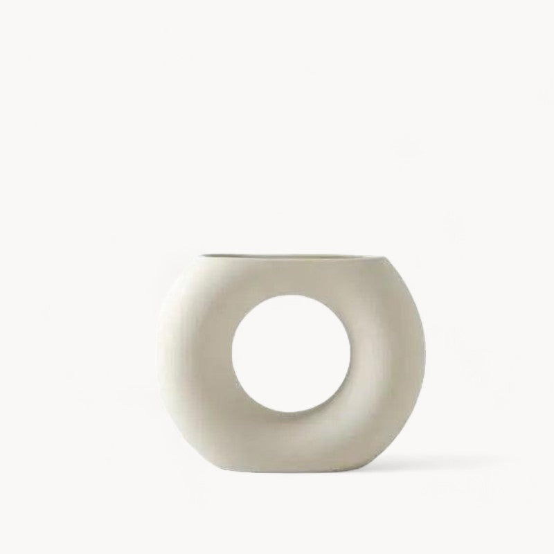 Håndlavet hvid keramisk vase