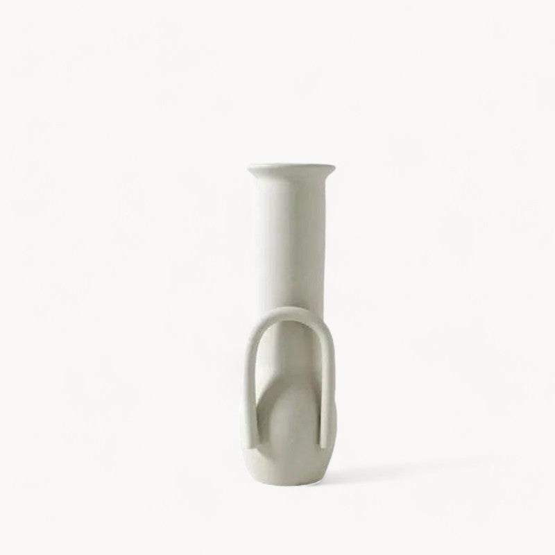 Håndlavet hvid keramisk vase