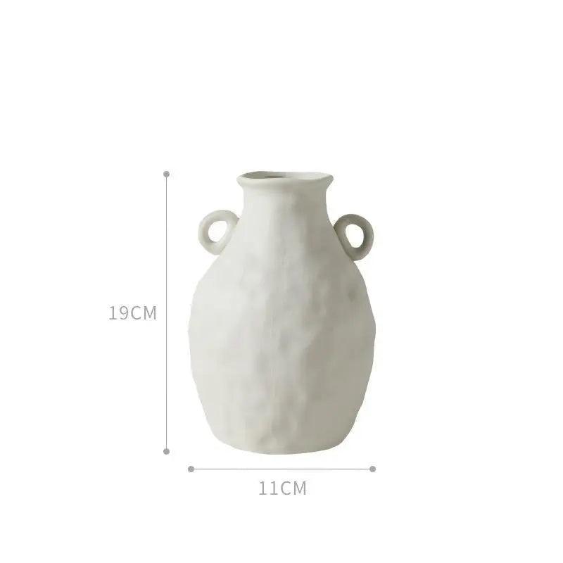 Håndlavet hvid keramisk vase