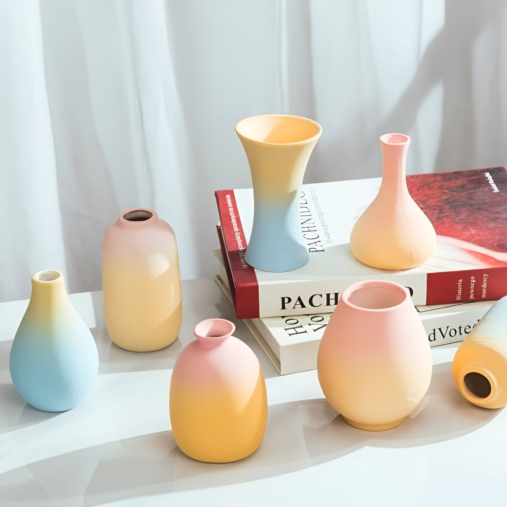 Isandria - Stilfuld keramisk vase i elegante macaronfarver