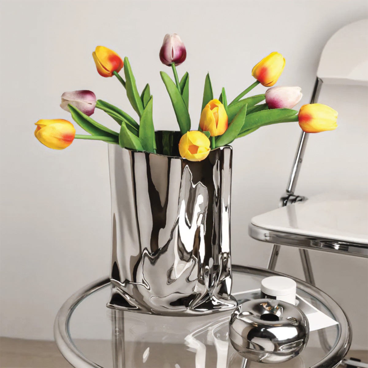 Elegant plisseret blomster vase | Perfekt moderne dekoration til alle dine rum