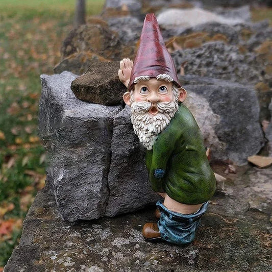 Casta - Kreativ Nissefigur lavet af Harpiks med Elegant Hvidt Skæg
