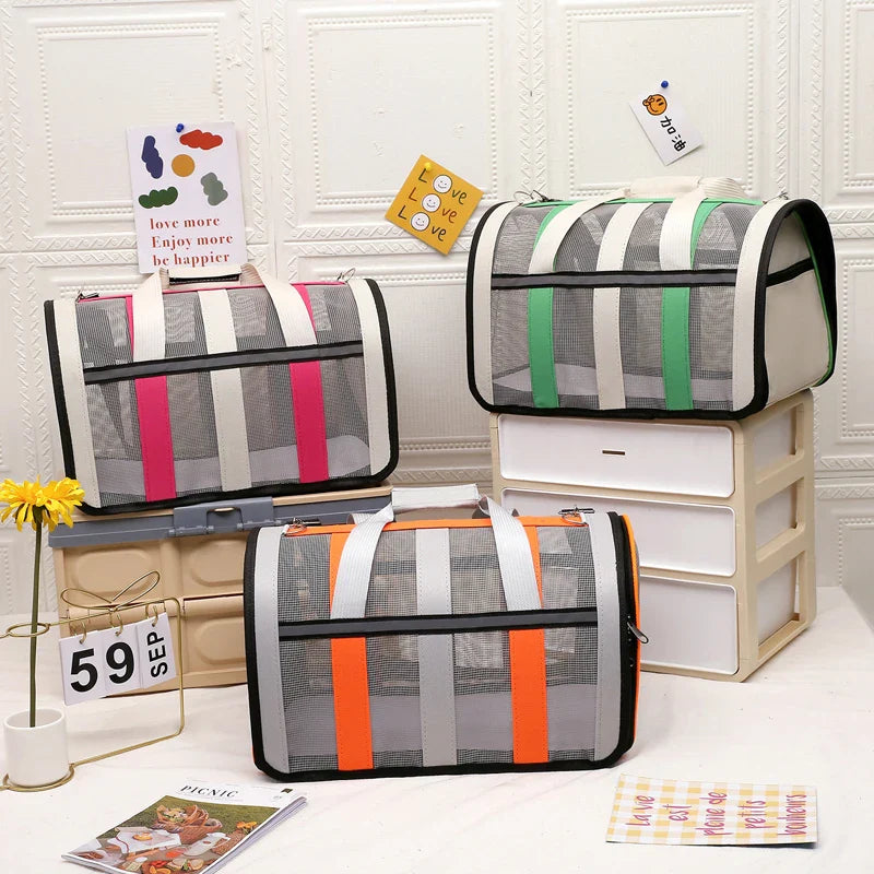 Foldbar luksus kæledyrshåndtaske til nem og stilfuld transport af kæledyr