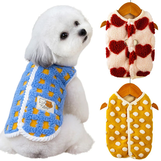 Luxe komfort fleecefrakke til fransk bulldog og chihuahua til varm beskyttelse