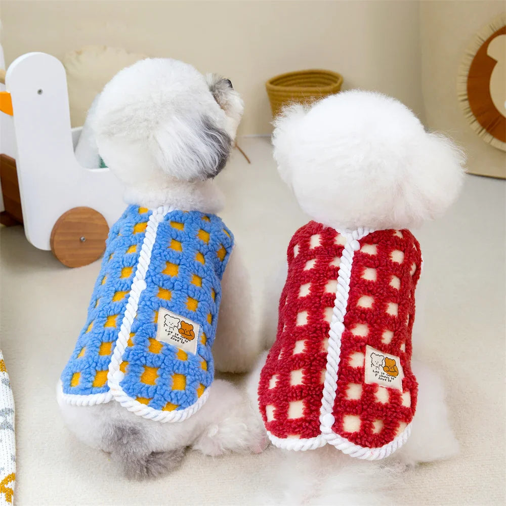 Luxe komfort fleecefrakke til fransk bulldog og chihuahua til varm beskyttelse