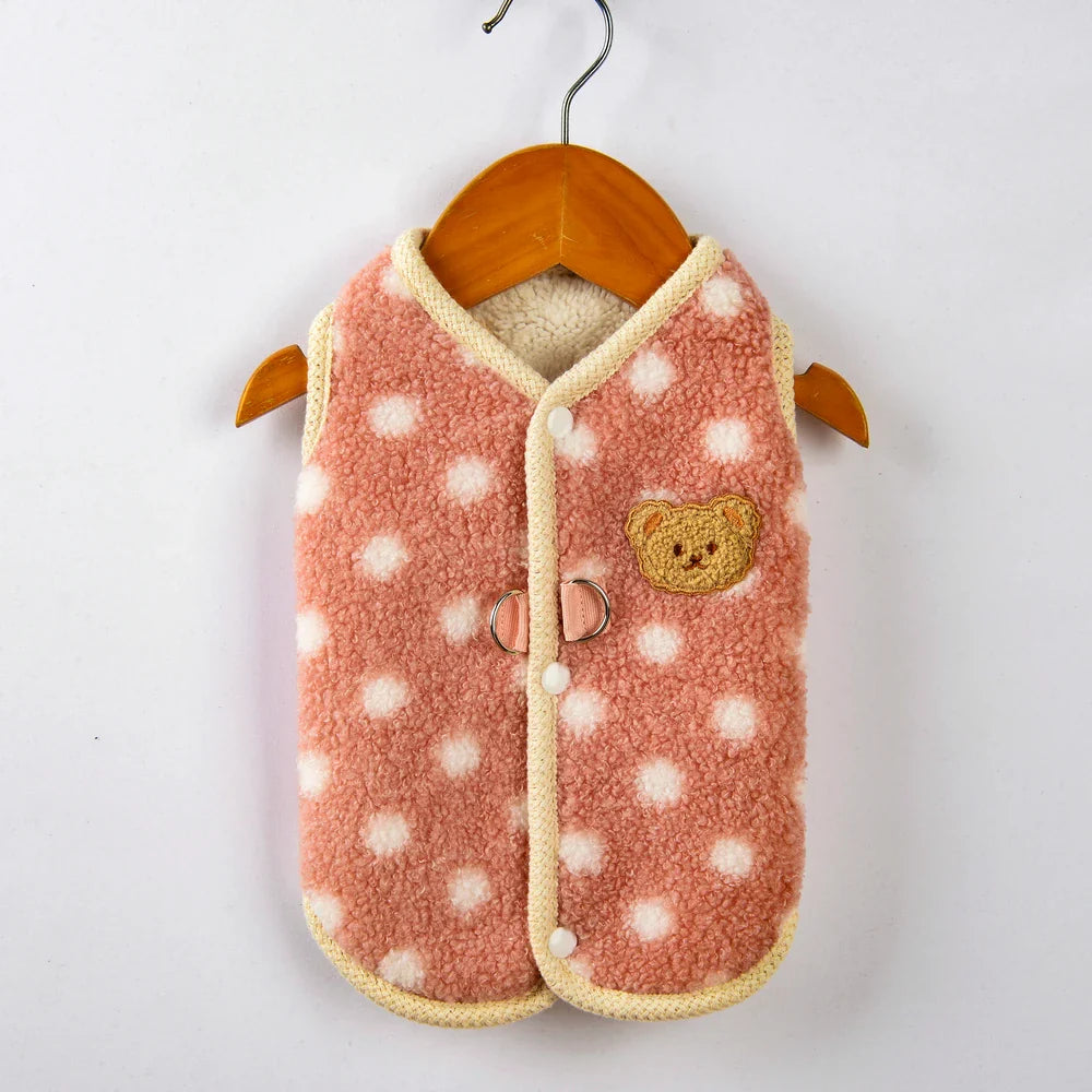 Luxe komfort fleecefrakke til fransk bulldog og chihuahua til varm beskyttelse