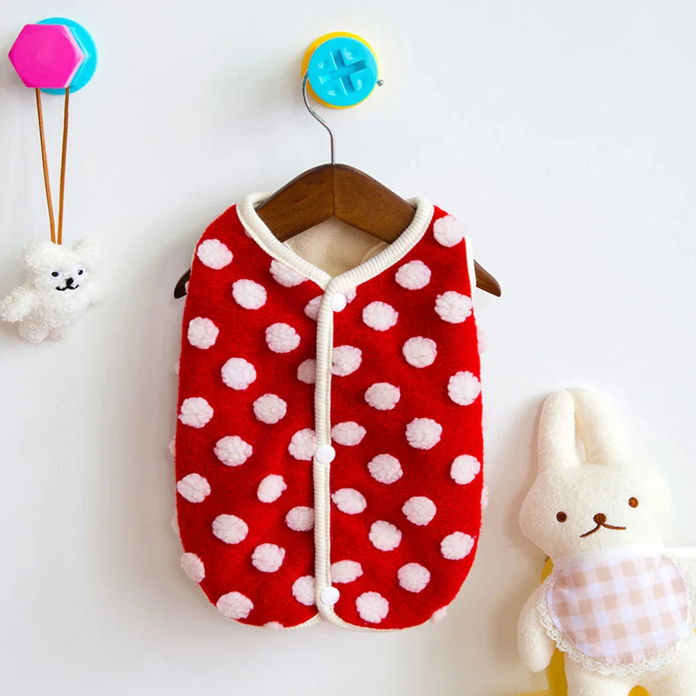 Luxe komfort fleecefrakke til fransk bulldog og chihuahua til varm beskyttelse