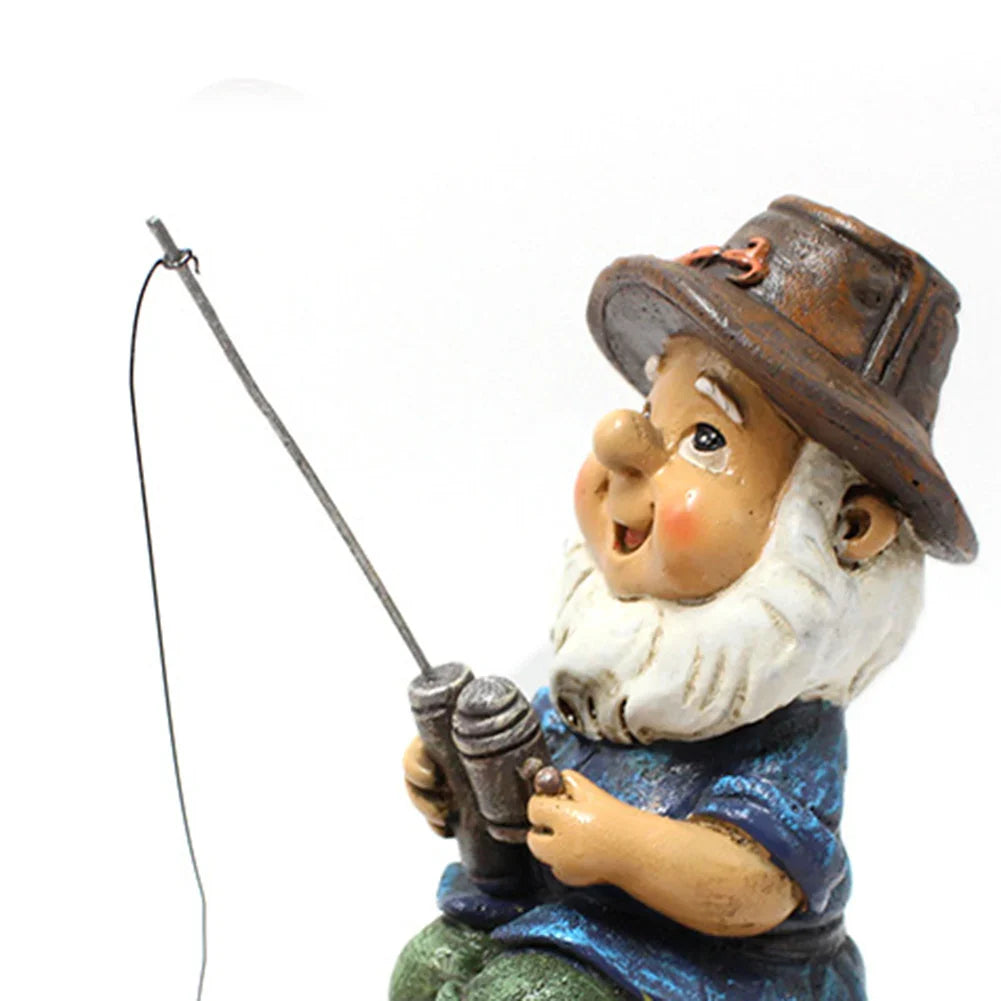 Irisia - Vandtæt Fisk Nisse Have Statue til en Fortryllende Udendørs Have Dekoration