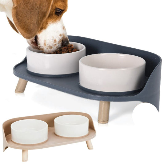 Luksus fodringsstation til store hunde med skridsikker base for nem fodring